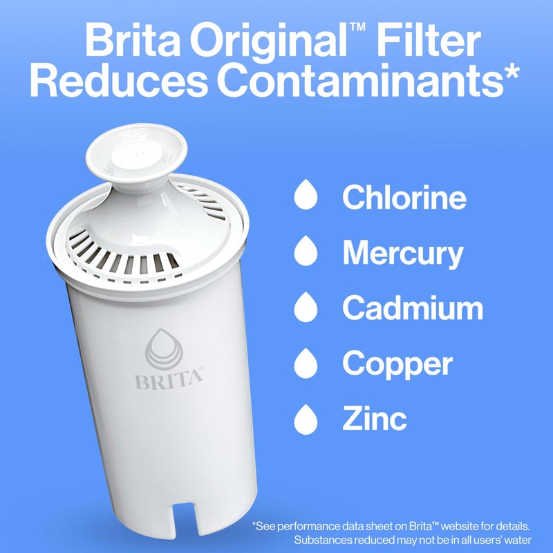 Brita Small 6 Cup Denali Water Filter Pitcher with 1 Brita Standard Filter, Made Without BPA, Bright White - Image 4