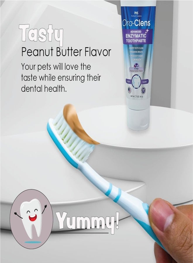 Ora-Clens Advanced Enzymatic Toothpaste – Safe and Natural Dog Oral Care Toothpaste – Freshens Breath, Fights Plaque and Reduces Tartar – Tasty Peanut Butter Flavor – 3 Oz - Image 2