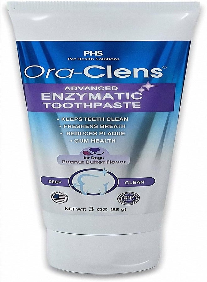 Ora-Clens Advanced Enzymatic Toothpaste – Safe and Natural Dog Oral Care Toothpaste – Freshens Breath, Fights Plaque and Reduces Tartar – Tasty Peanut Butter Flavor – 3 Oz - Image 1