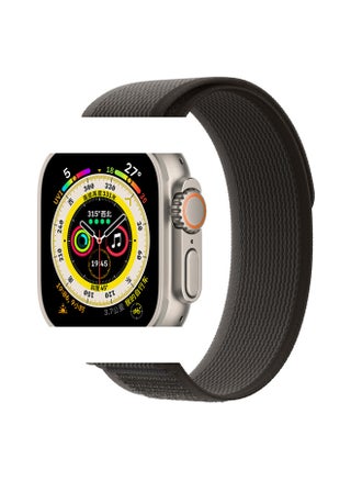 For Apple Wild Trail Loop Strap For Apple Watch8/S9 Universal Nylon Woven Velcro Strap-Color:38/40/41mm Black With Gray - pzsku/Z2FA71DB94640C63D3B73Z/45/1745387306/8472d7aa-2962-4c5a-9bd0-cf394ff7fce3