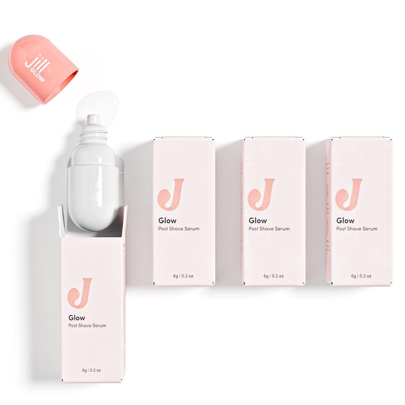 Jill Glow Dermaplane Post Shave Serum  Jojoba Oil Hyaluronic Acid Niacinamide Serum Aloe Vera  Nourishing Healing Youthful Radiant Facial Moisturizer  4 Pack for 4 Shaves