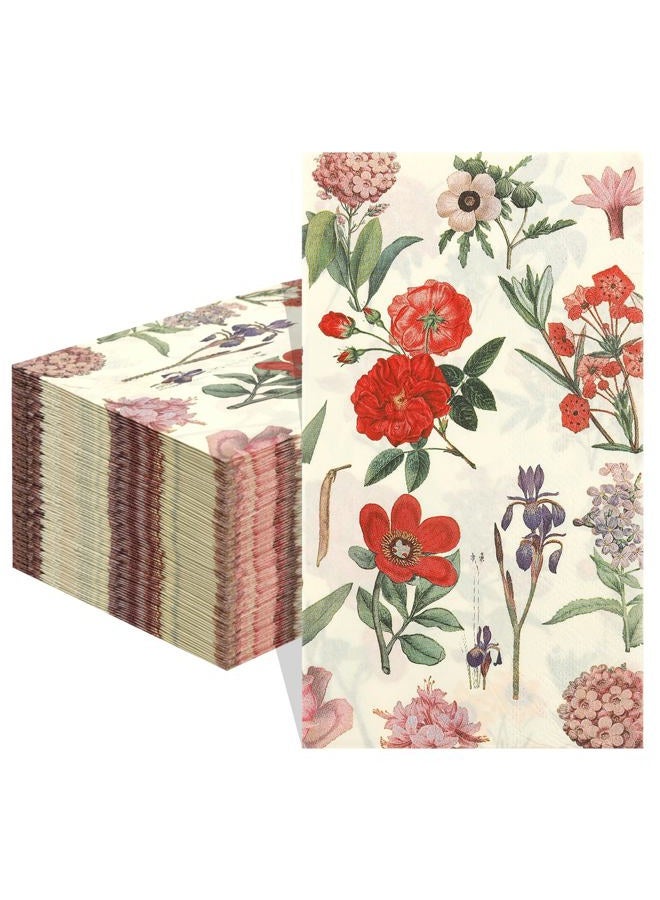 Chffcuh Floral Napkins, 100 PCS Spring Napkins, Vintage Floral Paper Napkins, Watercolor Flower napkins, Floral Cocktail Napkins, Wildflower Luncheon Napkins for Spring Wedding Baby Shower Birthday Tea Party - Image 1
