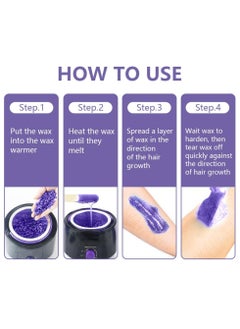 Joyeworld Hard Wax Beads, 400g Wax Beads for Hair Removal, Hard Wax for Sensitive Skin, For Facial and Full Body Hair Removal at Home, Women's Wax Beads (Lavender)  - Image 3