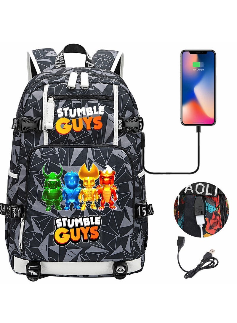 USB Print Youth Casual Travel Backpack
