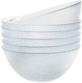 Vikko Soup Bowls 65 Inch Salad Bowls Glass Soup Bowls Elegant Textured Glass Bowls Set of 6 Dishwasher Safe - Image 1