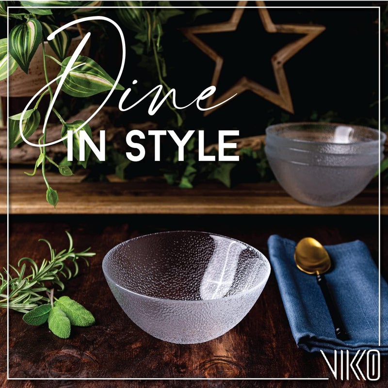 Vikko Soup Bowls 65 Inch Salad Bowls Glass Soup Bowls Elegant Textured Glass Bowls Set of 6 Dishwasher Safe - Image 3