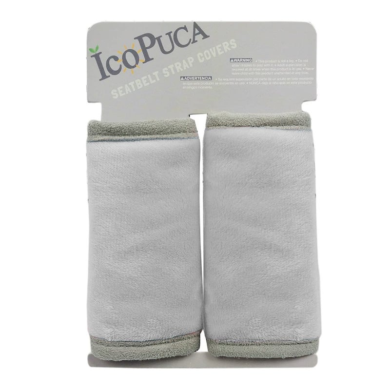 ICOPUCA Car Seat Strap Covers for Baby Kids, Seat Belt Covers Strap Pads Cushion for boy Girl, Protect Neck and Shoulder rubbing, Anti-Slip Design, Universal for Stroller/Carrier/Pushchair Grey - Image 2