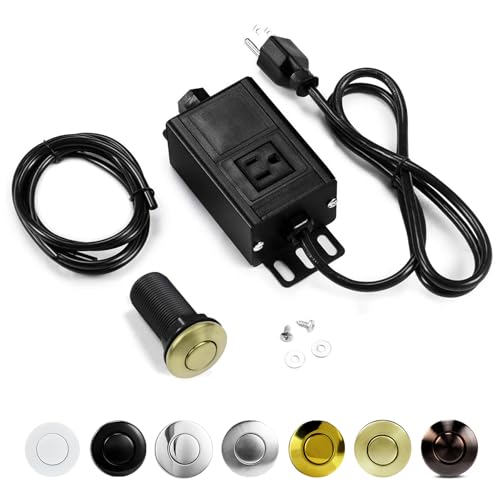 CLEESINK Sink Top Air Switch Kit Garbage Disposal Part by CLEESINK (LONG/3.5", Brushed Gold) - Image 1