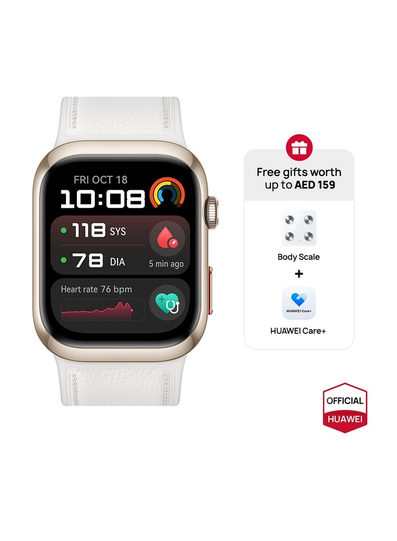 HUAWEI WATCH D2 Smartwatch, 1.82" AMOLED Touch display, Blood Pressure Monitoring, Slim Design, Bluetooth Calling, Compatible with iOS Android, 6 months HUAWEI care+, Free Smart Scale, Gold - Image 1