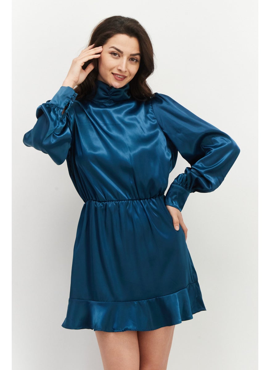 Women Satin High Neck Mini Dress, Teal Blue - pzsku/Z2FA7939CCF59A42333B3Z/45/_/1724350973/37303551-e7d4-4879-8cc9-933677dabb90