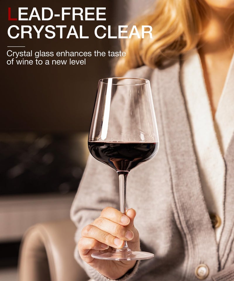 LUNA MANTHA Luna & Mantha Red Wine Glasses Set Of 4  Crystal Wine Glasses With Stem  Hand Blown 17Oz  Perfect For Red White Gift Packaging For Daily Use  Wedding  Birthday - Image 3