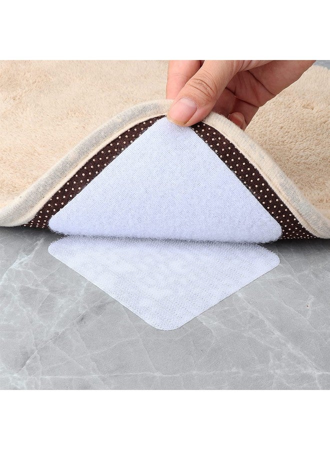 Agabani Microfiber Non-Slip Rug Grippers Pads For Area Rectangular Shape Rug And Carpet ?10Pcs Adhesive Hook And Loop To Prevent Carpet Movement And Curling (Grey) - Image 1