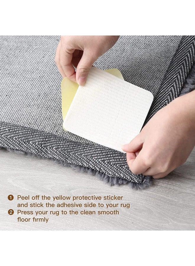 Agabani Microfiber Non-Slip Rug Grippers Pads For Area Rectangular Shape Rug And Carpet ?10Pcs Adhesive Hook And Loop To Prevent Carpet Movement And Curling (Grey) - Image 2
