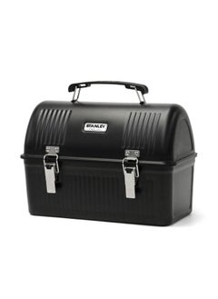 Stanley Classic Lunch Box 10 qt | Vintage Metal Lunchbox | Durable Meal Container with Handle and Latch | Stores Food, Drinks, Thermos, Water Bottle | Matte Black