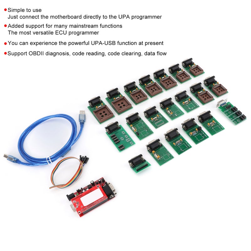 أداة التشخيص الآلي لجهزة تحكم السيارة (ECU) برمجة جهاز تحكم السيارة (ECU) كاشف الأعطال UPA-USB قارئ الرموز مسح الأعطال OBD2 - Image 1