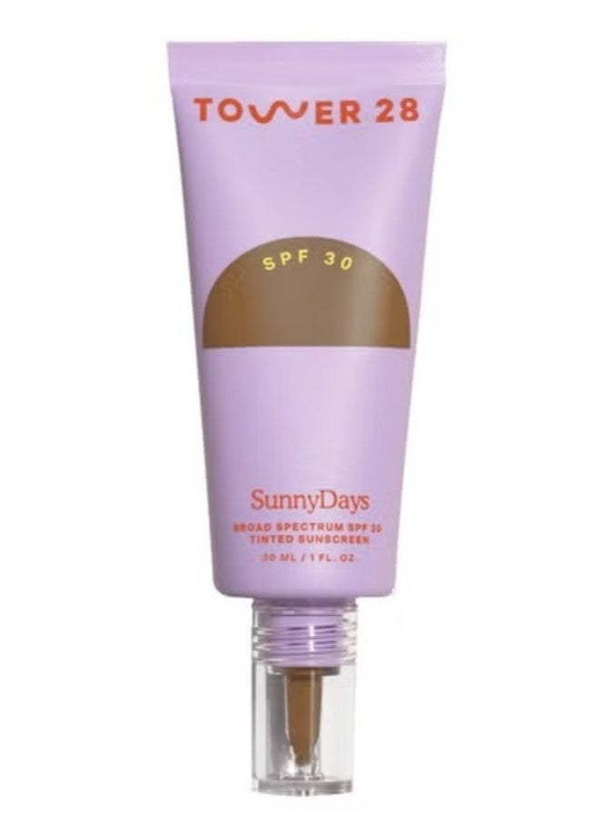 Tower 28 SunnyDays SPF 30 Tinted Sunscreen Foundation , 50 Sunset 30ml – Lightweight, Non-Comedogenic, Sensitive Skin Friendly - Image 1