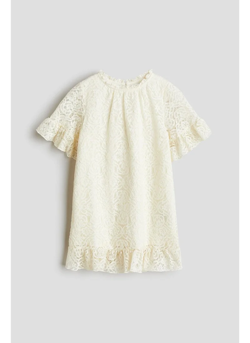 H&M Frill-trimmed lace dress