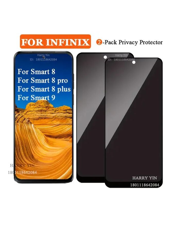 عبوتين من حامي الشاشة للخصوصية لإنفينيكس سمارت 9 - زجاج مقوى مضاد للتجسس صلابته 9H - Image 2