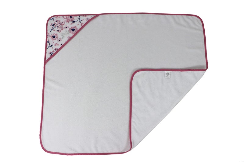 Cudlie Buttons & Stitches Baby Girl 3 Pack Rolled/Carded Hooded Towels in Crisp Blossom Print (GS71728) - Image 3
