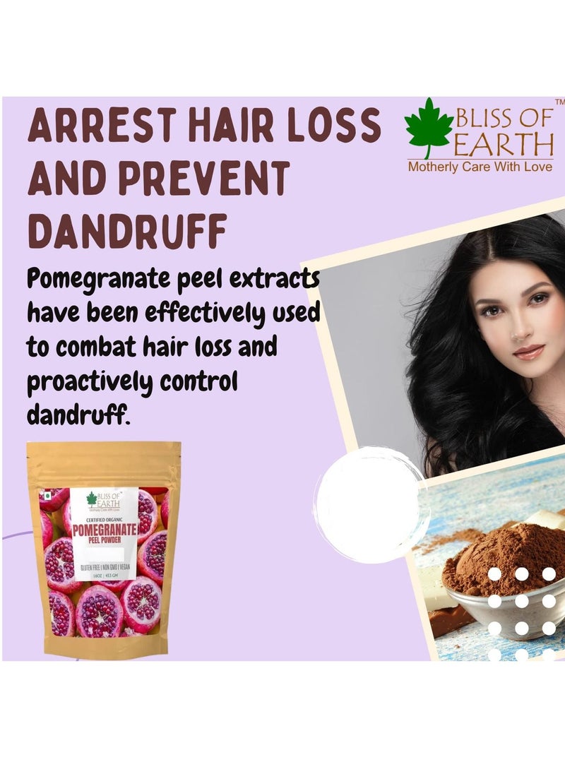 BLISS OF EARTH 100% Pure & Natural Pomegranate Peel Powder | 453GM | Cure Pimple & Acne | Remove Wrinkles | Natural Sore Throat Reliver | Anar Powder  - Image 3