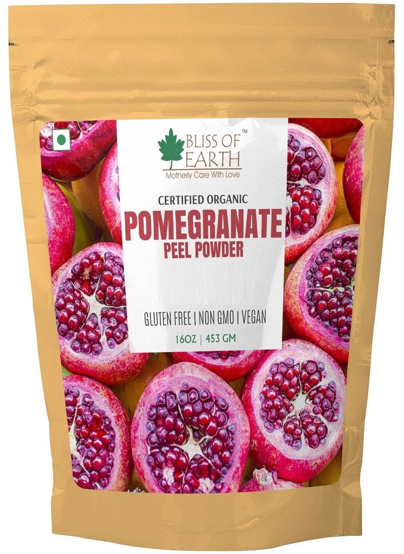 BLISS OF EARTH 100% Pure & Natural Pomegranate Peel Powder | 453GM | Cure Pimple & Acne | Remove Wrinkles | Natural Sore Throat Reliver | Anar Powder  - Image 1