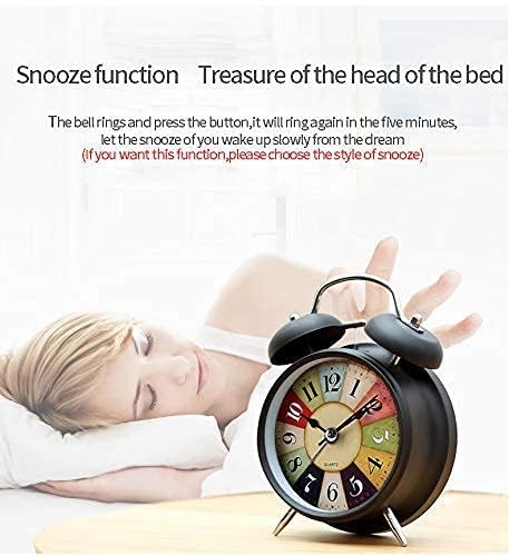 Odzeni Vintage Twin Bell Analog Display Table Alarm Clock with Night LED Light Heavy Slippers Extra Loud Alarm Clock Ideal for Student and Kids Bedroom Black - Image 5