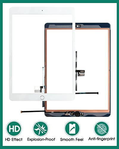 SRJTEK for iPad 7 7th Gen Touch Screen for iPad 8 8th Gen Screen Replacement for iPad 10.2 2019 Digitizer A2197 A2200 A2198 A2232 10.2 2020 A2428 A2429 A2270 A2430 (with Home Button) (White) - Image 2