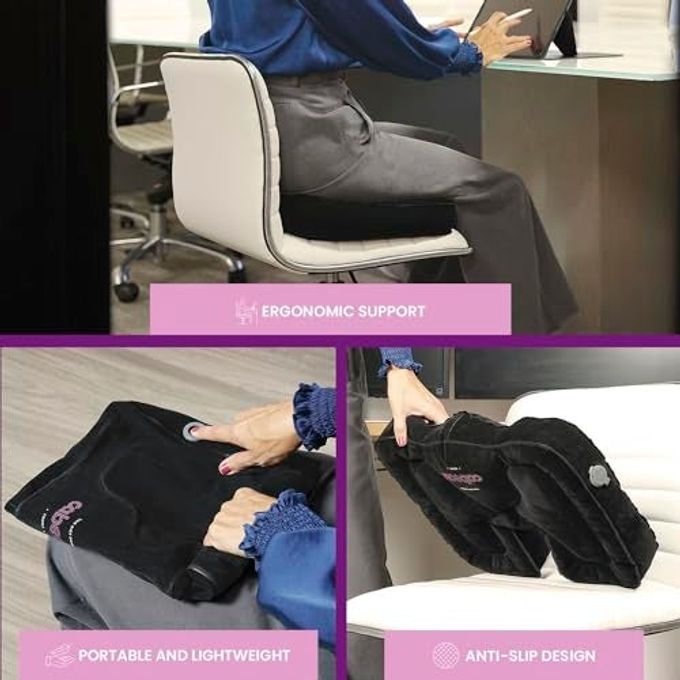 Cabeau Evolution Cushion Portable & Lightweight Inflatable Seat Cushion Ideal For Office Chairs, School Bleachers, Stadium Seats, And Wheelchairs Comfort On The Go - Image 2