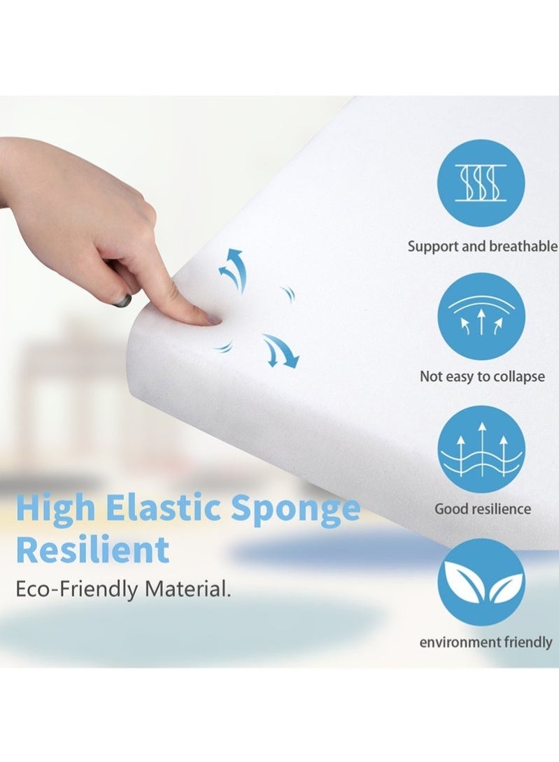 Arabest Foldable Toddler Sofa, Kids Couch with Removable Cover, Toddler Couch Bed for Bedroom (Blue) - Image 2