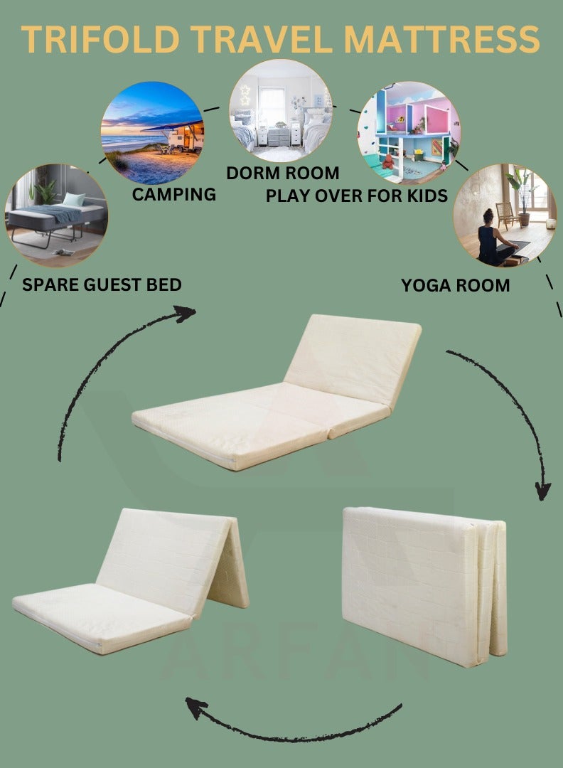 AFT Tri-fold Single Size Mattress a High-Density Orthopedic Rebounded Mattress Made from A Good Quality Foam Material. Premium Quality Single Use Mattress for Superior Comfort and Durability 180 cm*90 cm*7 cm (Arfan)  - Image 3