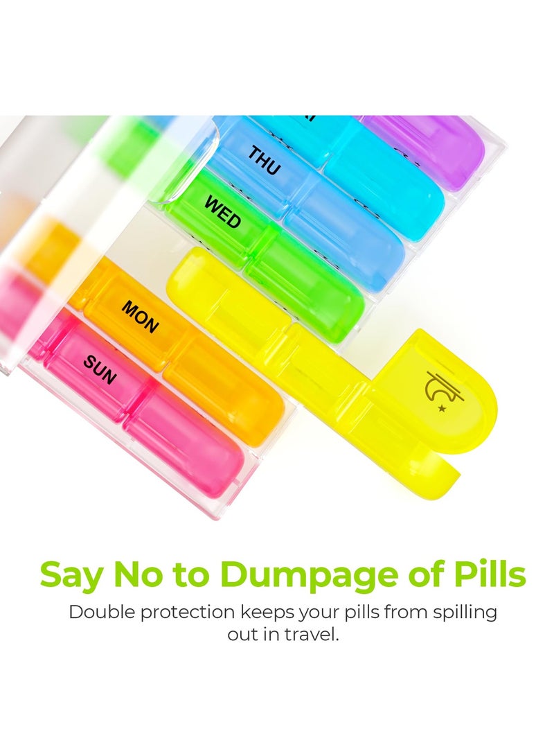 YUFAN Weekly Pill Organizer Large 3 Times a Day 7 Day Daily Pill Box with 21 Compartments Pill Dispenser Supplement Holder for Vitamins Fish Oil Daily Use - Image 5