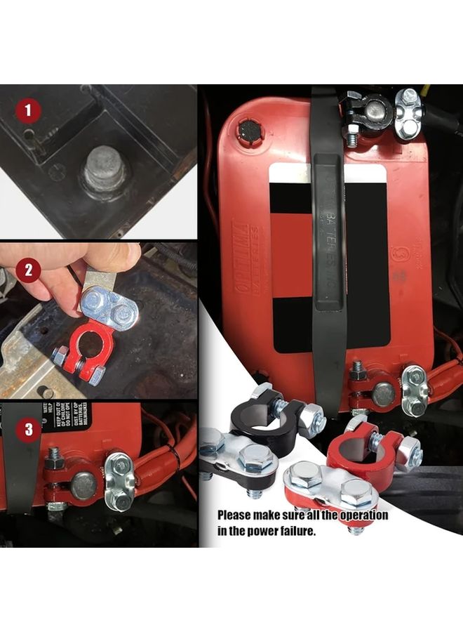 مجموعة موصلات طرف البطارية 10AWG 50 سم للسيارات والدراجات النارية والشحن البحري - Image 5