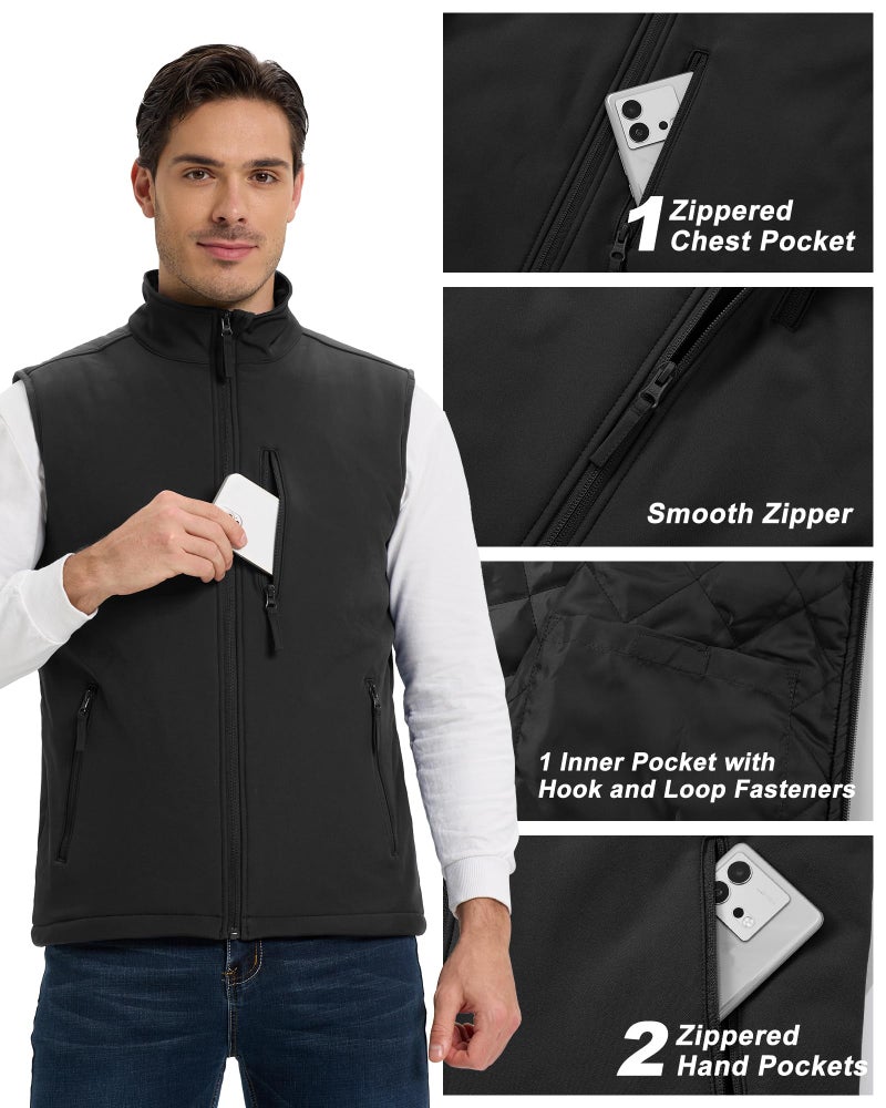 Outdoor Ventures Men's Casual Outerwear Vest Lightweight Winter Zip Up Sleeveless Jacket for Hiking Travel Golf Running - Image 2