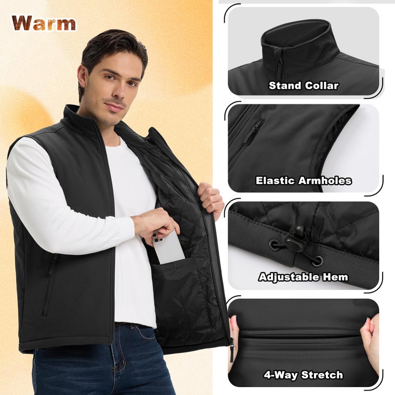 Outdoor Ventures Men's Casual Outerwear Vest Lightweight Winter Zip Up Sleeveless Jacket for Hiking Travel Golf Running - Image 3
