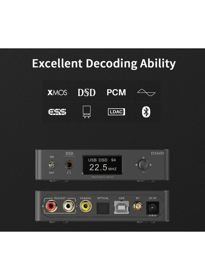 RT936 DS600 Desktop Audio HD Decoder Bluetooth Receiver (Black) - Image 4