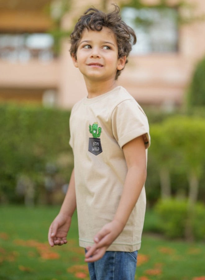 كاكتوس تي شيرت جيب حاد - Image 1