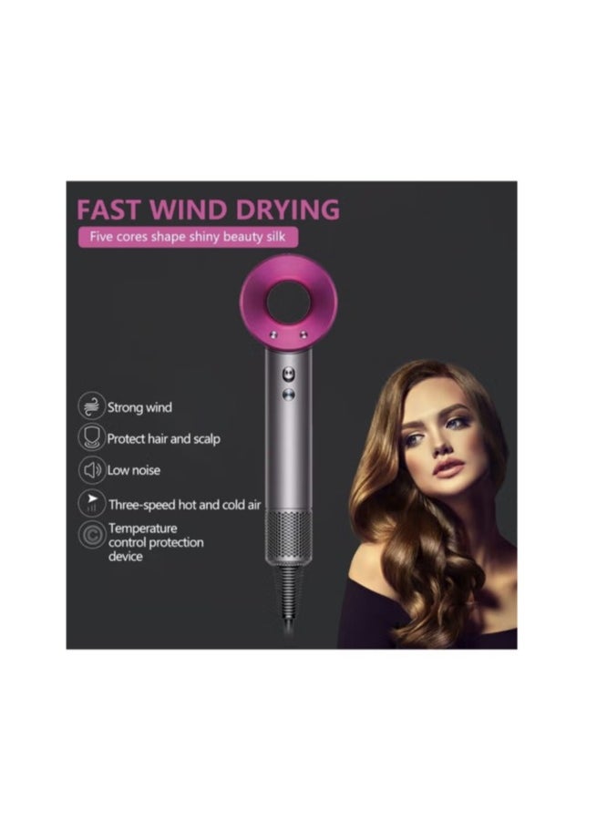 Generic - 1600W Professional Ionic Hair Dryer - Fast Drying Blower Hair Dryer with Thermo-Control, Low Noise, Includes Hair Diffuser and Concentrator for Perfect Styling - Image 1