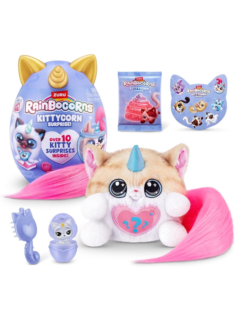 Rainbocorns Kittycorn Surprise Plush (Astrid) – Small Collectible Stuffed Animal Toy with Surprise Accessories for Kids Ages 3+ - Image 1