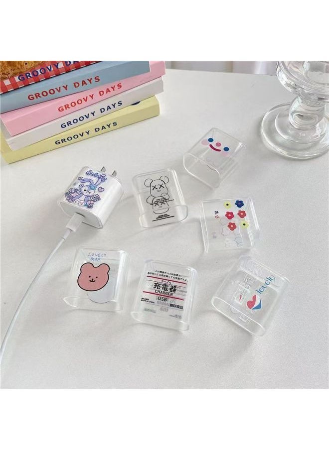 Generic - Applicable To Apple 20w5 Charging Head Protective Cover Data Line Protection Charger Cartoon Bite Anti-Break Transparent-Specifications:Apple 20w 5 Set - Image 1