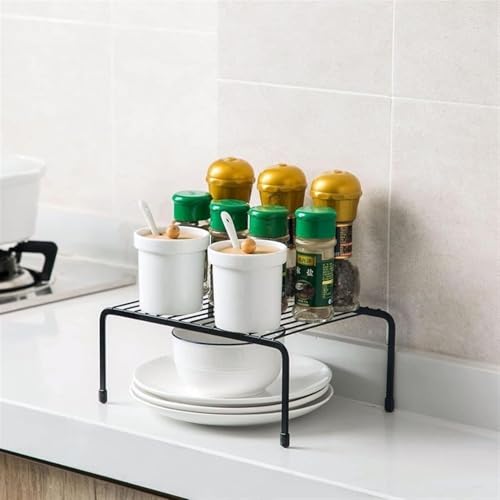 Smart Saver Kitchen Cabinet Storage Shelf Rack/rubber Feet - Steel Metal - Rust Resistant Finish - Cups, Dishes, Cabinet & Pantry Organization (2, Black) - Image 3