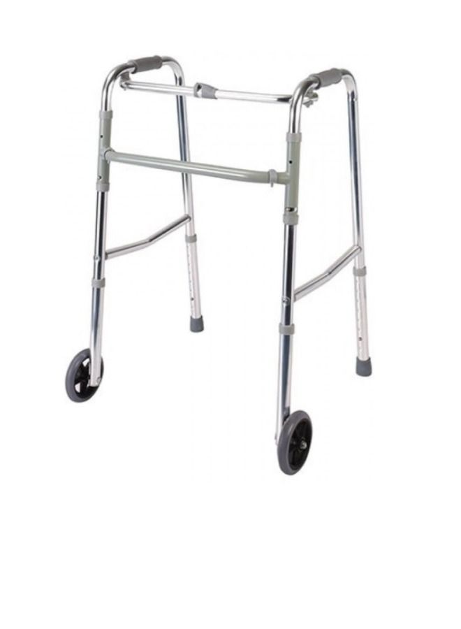 Phone Planet Foldable Elderly Walker Aluminum Rotating Walker - Silver - Image 1