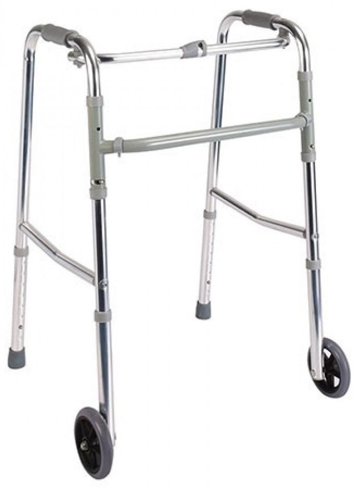 Phone Planet Foldable Elderly Walker Aluminum Rotating Walker - Silver - Image 2