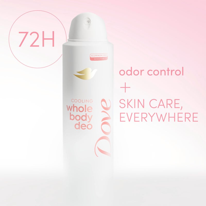 Dove Whole Body Deodorant Cooling Spray Raspberry & Rose Aluminum Free 4oz - Image 4