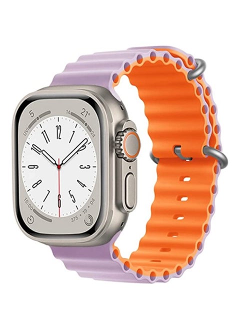 Ocean Silicone Sport Band Strap Wristband Replacement Two Tone Color Compatible with Apple Watch iWatch Ultra Series 8 7 6 5 4 3 2 1 SE 49mm