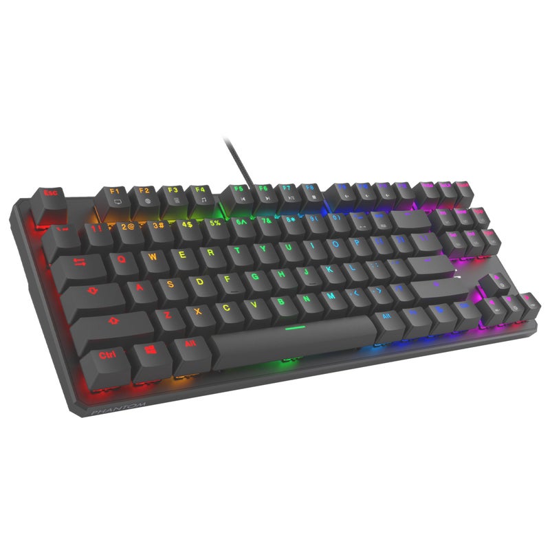 TECWARE Phantom 87 Key RGB Mechanical Gaming Keyboard | Outemu Brown Switch | 16.8M Color LED Lighting | 18 Pre-Set | Low Latency | N-Key Rollover | Software Customizable Keys | Wired USB Connection - Image 1