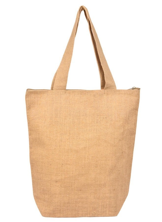 Daffodil Jute Bagg | Tote Bag | Handcrafted Kalamkari Pocket Bag | Multipurpose Carry Bag | Durable Bags for Men & Women | Jute Handbags with Latkan (Deer Pocket) - Image 3