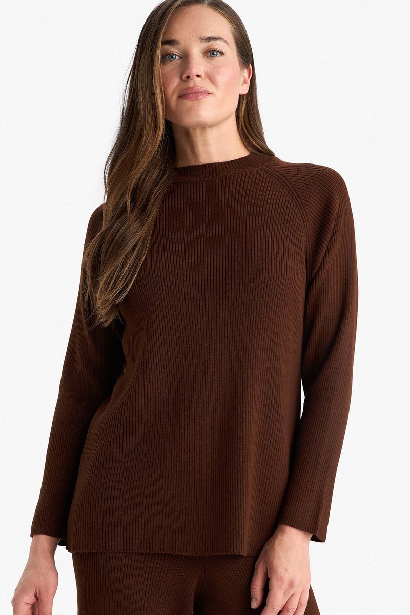 ديفاكتو بلوفر تريكو قصة عادية برقبة مستديرة - Image 1