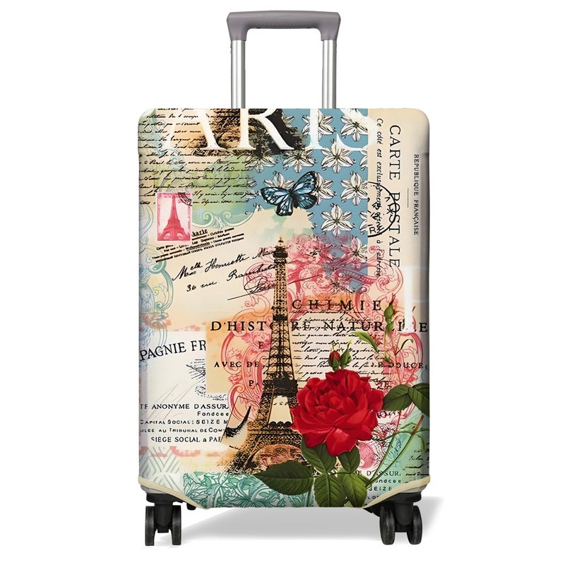 PtRug Travel Luggage Cover Suitcase Protector Fits 1832 Inch Wheel Covers PatternedTravel Related Items Flower Luggage Protector Elastic XL - Image 2
