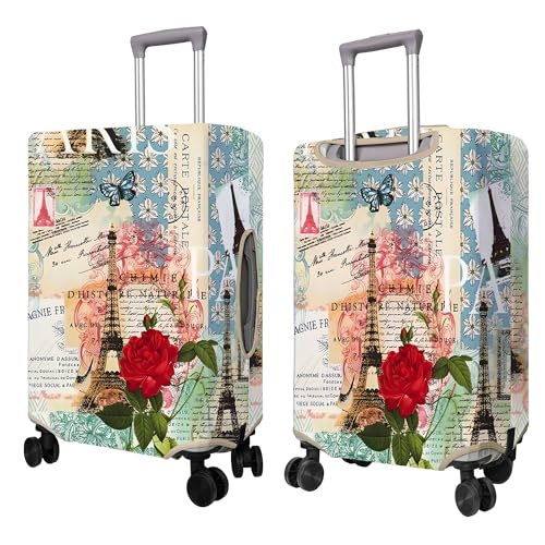 PtRug Travel Luggage Cover Suitcase Protector Fits 1832 Inch Wheel Covers PatternedTravel Related Items Flower Luggage Protector Elastic XL - Image 3