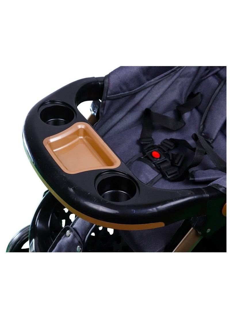 Generic Stroller Baby Multiposition with Suspension Wheels - 615  - Image 4